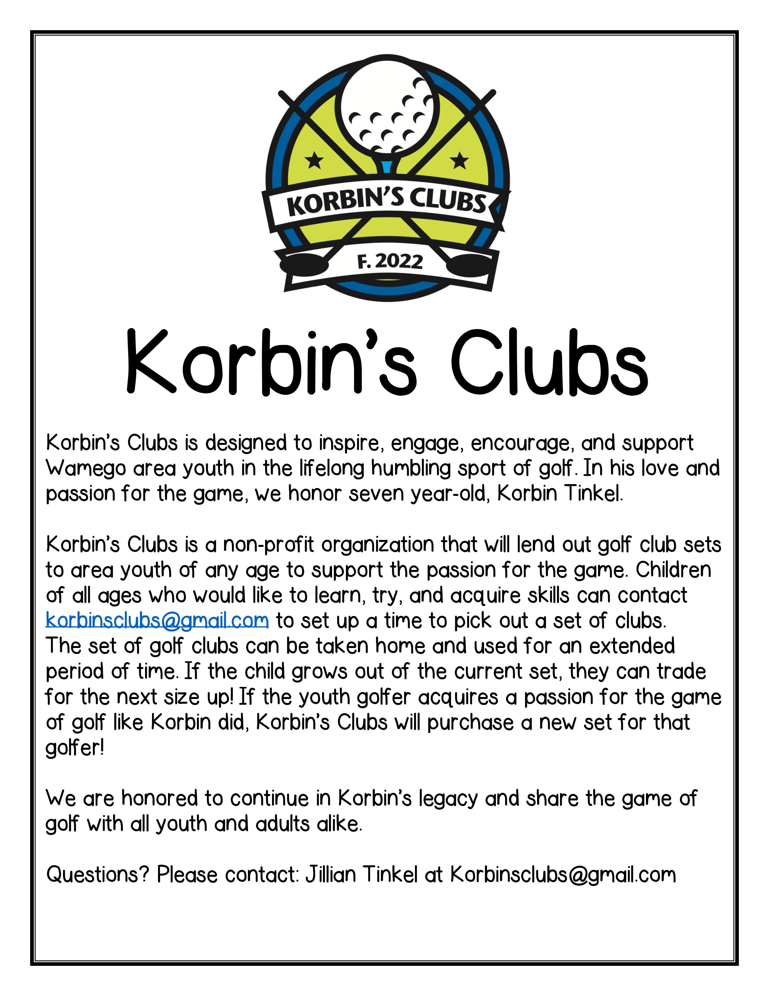 Korbins information page 1
